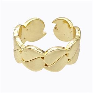 Copper Leaf Rings Gold Plated, approx 9mm, 18mm dia [FD17423]