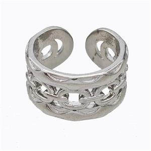 Copper Ring Platinum Plated, approx 11mm, 18mm dia [FD17426]