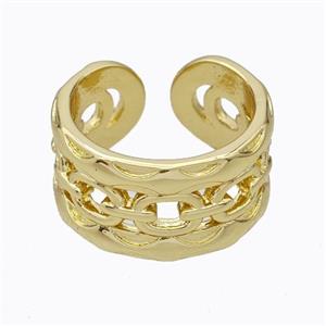 Copper Ring Gold Plated, approx 11mm, 18mm dia [FD17427]