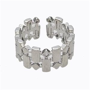 Copper Ring Pave Zirconia Platinum Plated, approx 9.5mm, 18mm dia [FD17428]