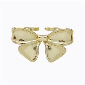Copper Ring Bow Gold Plated, approx 15-25mm, 18mm dia [FD17442]