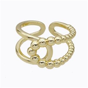 Copper Ring Gold Plated, approx 12.5mm, 18mm dia [FD17449]