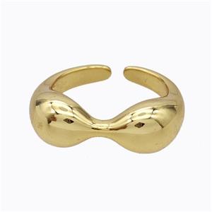 Copper Ring Bow Gold Plated, approx 8mm, 18mm dia [FD17453]