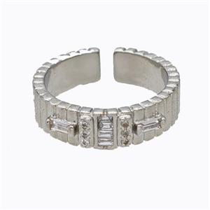 Copper Ring Micropave Zirconia Platinum Plated, approx 5.5mm, 18mm dia [FD17454]