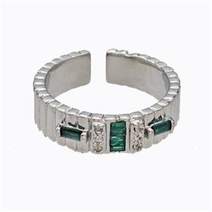 Copper Ring Micropave Zirconia Platinum Plated, approx 5.5mm, 18mm dia [FD17455]
