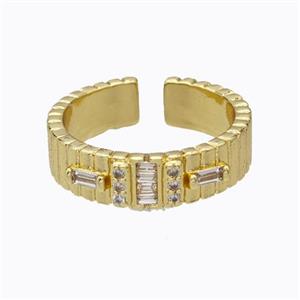Copper Ring Micropave Zirconia Gold Plated, approx 5.5mm, 18mm dia [FD17457]