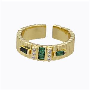 Copper Ring Micropave Zirconia Gold Plated, approx 5.5mm, 18mm dia [FD17458]