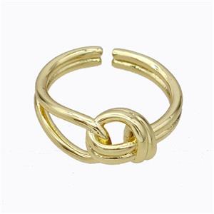 Copper Knot Ring Gold Plated, approx 8mm, 18mm dia [FD17486]