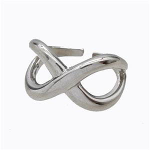 Copper Rings Infinity Platinum Plated, approx 13mm, 18mm dia [FD17493]