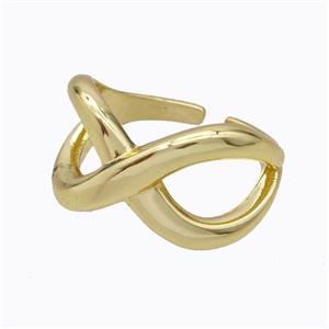 Copper Rings Infinity Gold Plated, approx 13mm, 18mm dia [FD17494]