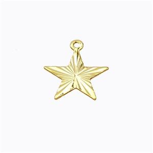Copper Star Pendant Flat Gold Plated, approx 12mm [FD17504]