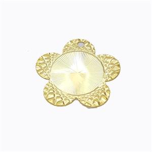 Copper Flower Pendant Gold Plated, approx 18mm [FD17505]