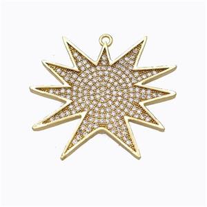 Copper Star Pendant Micropave Zirconia Gold Plated, approx 28-30mm [FD17514]