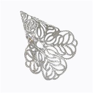 Copper Flower Pendant Platinum Plated, approx 20-30mm [FD17534]