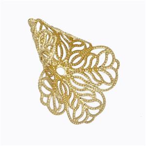 Copper Flower Pendant Gold Plated, approx 20-30mm [FD17535]