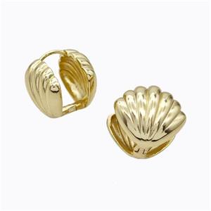Copper Latchback Earrings Scallop Gold Plated, approx 17-18mm [FD17587]