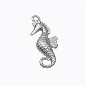 Copper Seahorse Pendant Platinum Plated, approx 8-18mm [FD17588]