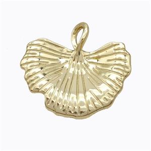 Copper Ginkgo Leaf Pendant Gold Plated, approx 28-30mm [FD17595]