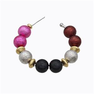 Copper Stud Earrings Ball Platinum Plated, approx 8mm, 40mm [FD17605]