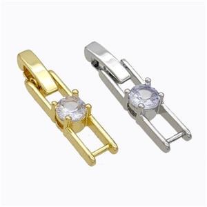Copper Clasp Pave Zirconia Mixed, approx 5-25mm [FD17654]