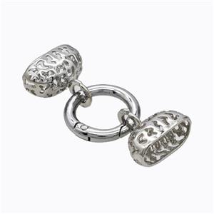 Copper Clasp For Necklace Cordend 4 Strings Platinum Plated, approx 13-25mm, 25mm [FD17658]