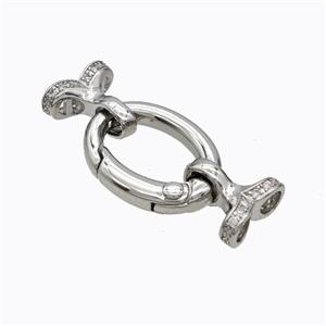 Copper Clasp For Necklace Cordend Pave Zirconia Platinum Plated, approx 12mm, 15-20mm [FD17666]