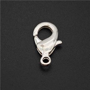 Copper Lobster Clasp Shiny Silver, approx 8mm [FD17772-8MM]