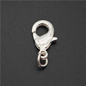 Copper Lobster Clasp Shiny Silver, approx 10mm [FD17776-10MM]