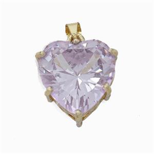 Copper Heart Pendant Pave Crystal Glass Gold Plated, approx 14mm [FD17797]