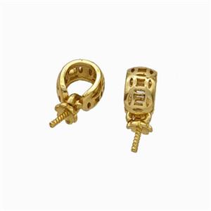 Copper Bail Gold Plated, approx 5.5-6mm, 4mm hole [FD17854]