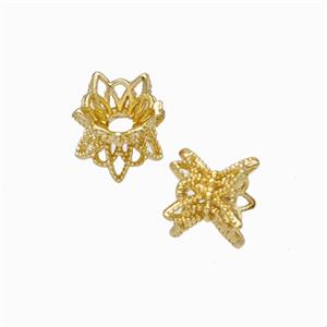 Copper Beadcaps Double Lt.Gold Plated, approx 7mm [FD17865]