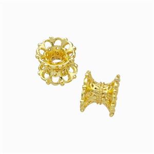 Copper Beadcaps Double Gold Plated, approx 6.5mm [FD17867]