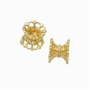 Copper Beadcaps Double Lt.Gold Plated, approx 6.5mm [FD17868]