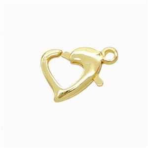 Copper Lobster Clasp Heart Gold Plated, approx 10mm [FD17896]