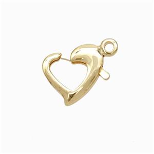Copper Lobster Clasp Heart Lt.Gold Plated, approx 10mm [FD17897]
