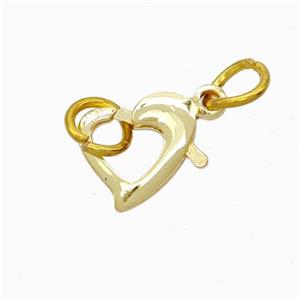 Copper Lobster Clasp Heart Gold Plated, approx 10mm [FD17900]