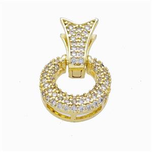 Copper Bail Pave Zirconia Gold Plated, approx 13mm, 7-11mm [FD17968]