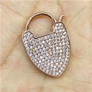 Copper Arrowhead Clasp Micropave Zirconia Rose Gold, approx 17-25mm [FD18029]
