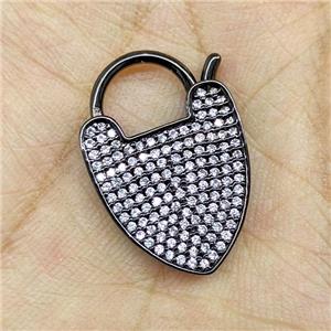 Copper Arrowhead Clasp Micropave Zirconia Black Plated, approx 17-25mm [FD18030]