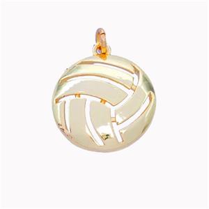 Copper Volleyball Pendant Gold Plated, approx 16mm [FD18043]
