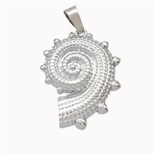 Spiral Shell Charms Copper Pendant Platinum Plated, approx 23-30mm [FD18047]