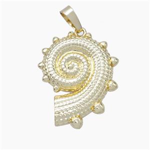 Spiral Shell Charms Copper Pendant Gold Plated, approx 23-30mm [FD18048]