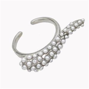Copper Ring Micropave Pearlized Resin Platinum Plated, approx 4-30mm, 18mm dia [FD18068]