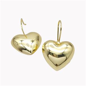Copper Heart Hook Earrings Gold Plated, approx 25mm [FD18092]