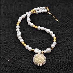 Pearlized ABS Resin Sun Necklace, approx 25mm, 6-14mm [FD18112]