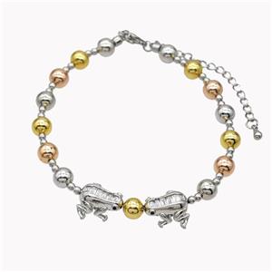 Copper Bracelet With Frog Pave Zirconia Platinum Plated, approx 12-13mm, 6mm [FD18121]