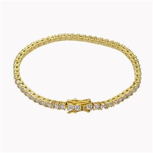 Copper Bracelet Pave Red Crystal Glass Gold Plated, approx 3mm [FD18126]