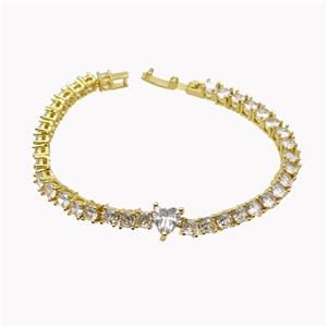 Copper Bracelet Pave Crystal Glass Gold Plated, approx 7mm, 5mm [FD18145]