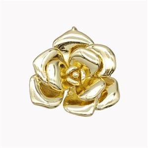 Copper Rose Flower Pendant Gold Plated, approx 22-25mm [FD18173]