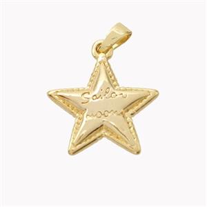 Copper Star Pendant Gold Plated, approx 16.5mm [FD18184]